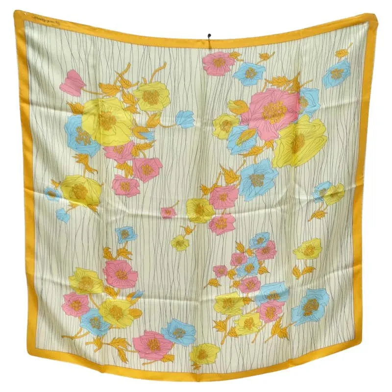 1960s Floral Silk Scarf