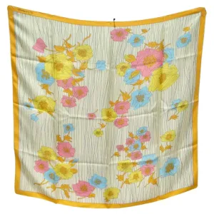 1960s Floral Silk Scarf