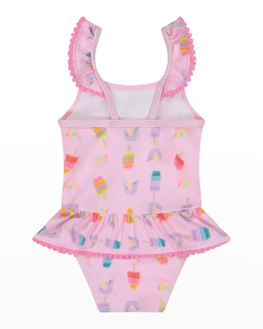 Andy & Evan Pink Popsicle Infant Swimsuit & Hat Set