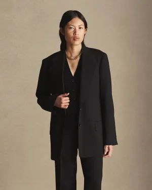 Ava Blazer - Black Wool Twill