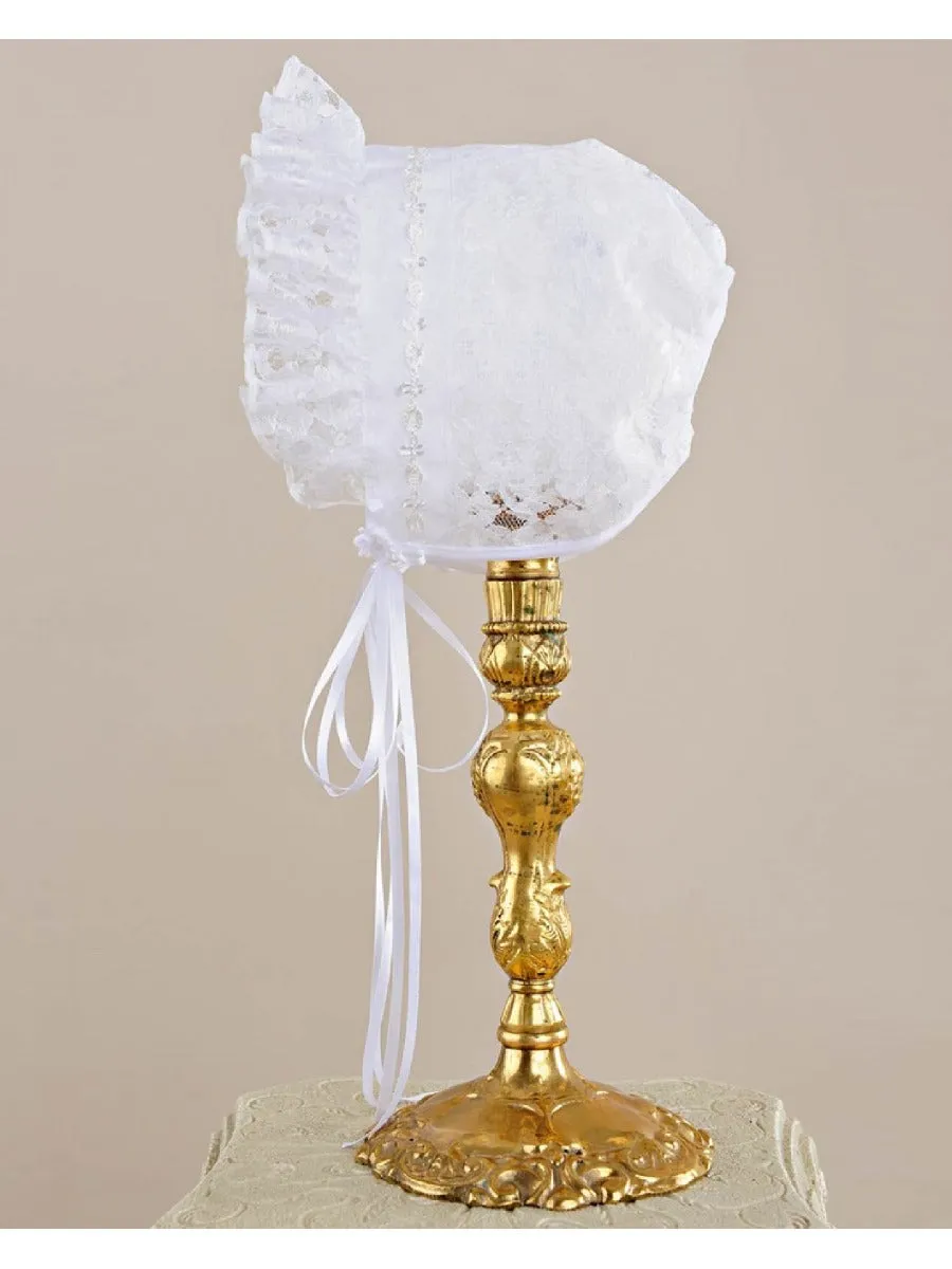 Baby Girls White Violet Christening Gown Newborn-24M