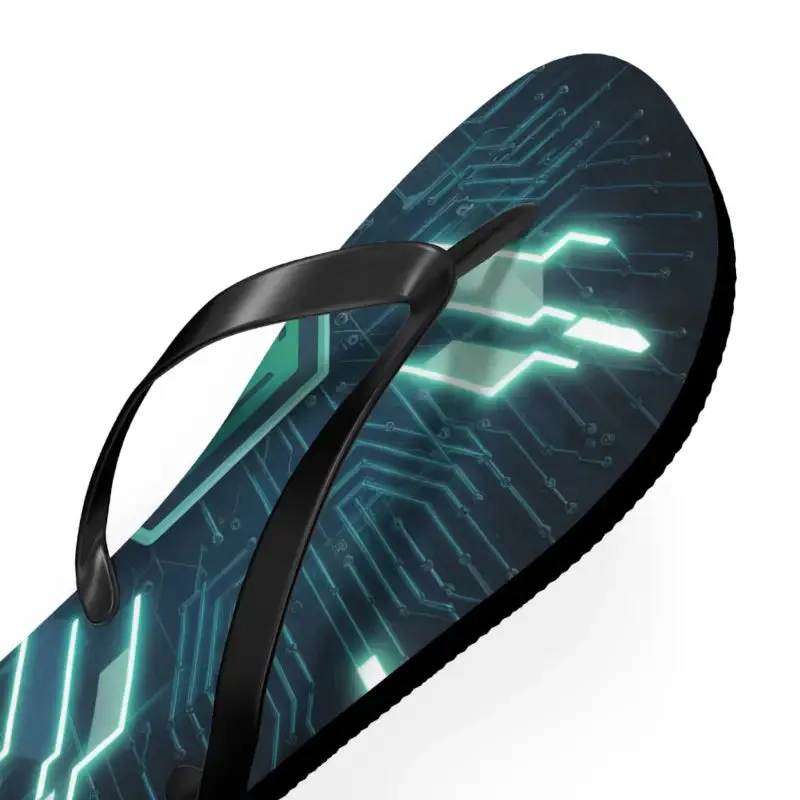 Circuit Pattern Flip Flops Cushioned & Easy Slip