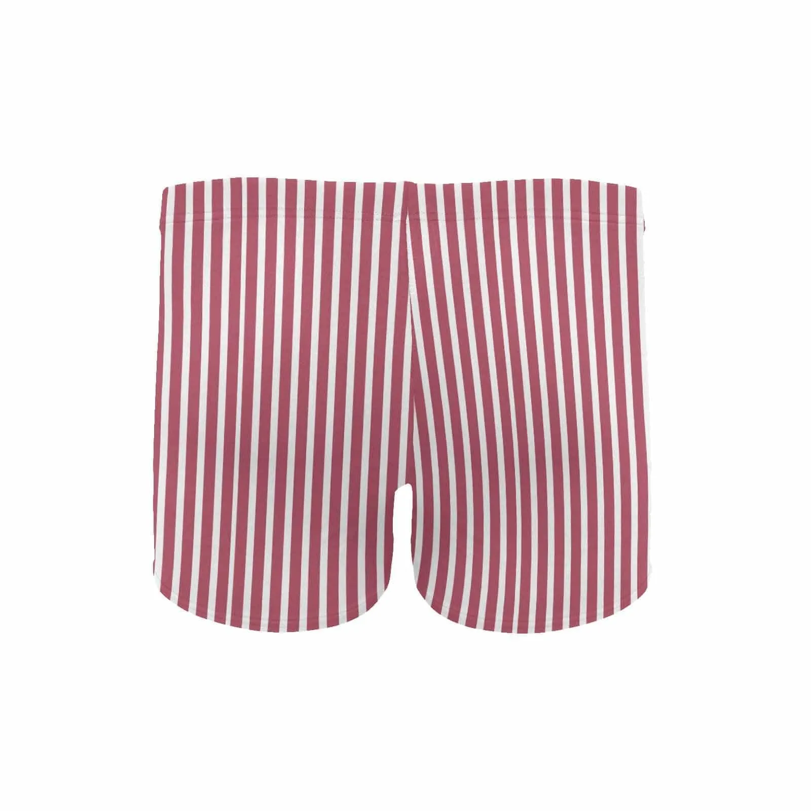 Custom Face & Name Red Stripes Men's Athletic Swim Jammers Quick Dry Waterproof Compression Square Leg Swim Briefs Swimsuit