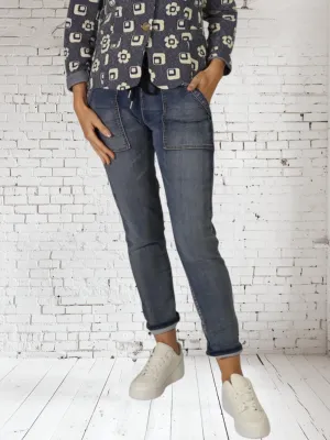 D.E.C.K By Decollage 822601 Super Stretchy Drawstring Waist Jeans With Pockets