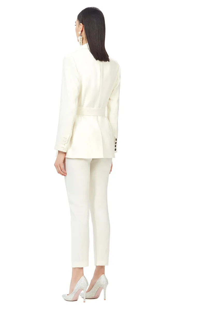 Double Breasted Blazer in Ivory White
