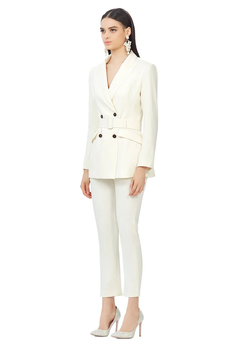 Double Breasted Blazer in Ivory White