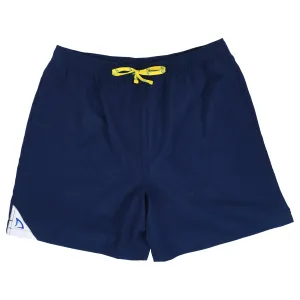 DryFins Boys Anti-Chafe Swim Trunks in Midnight Blue - Built-in Compression Liner