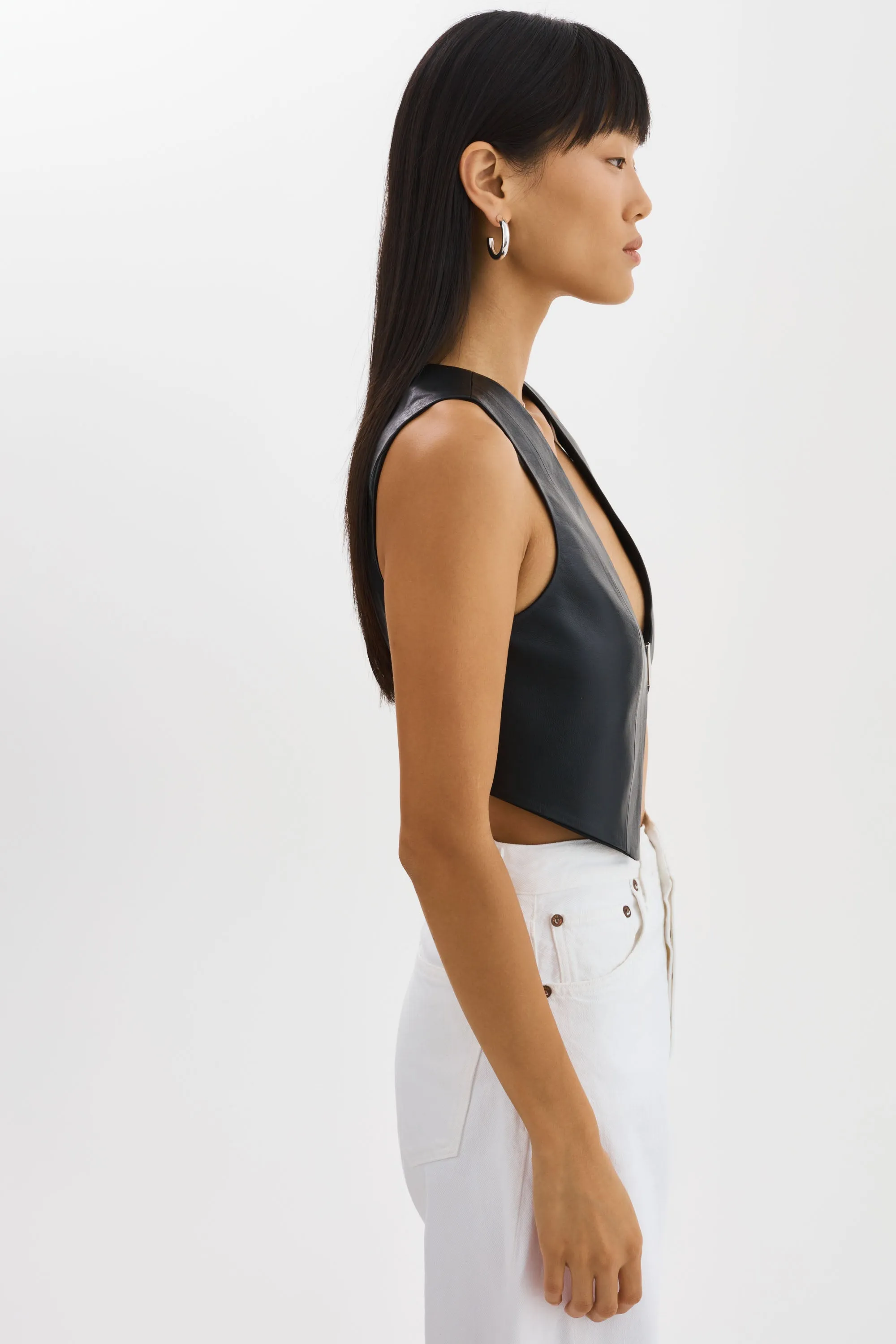 ESTRELLA | Leather Vest Top