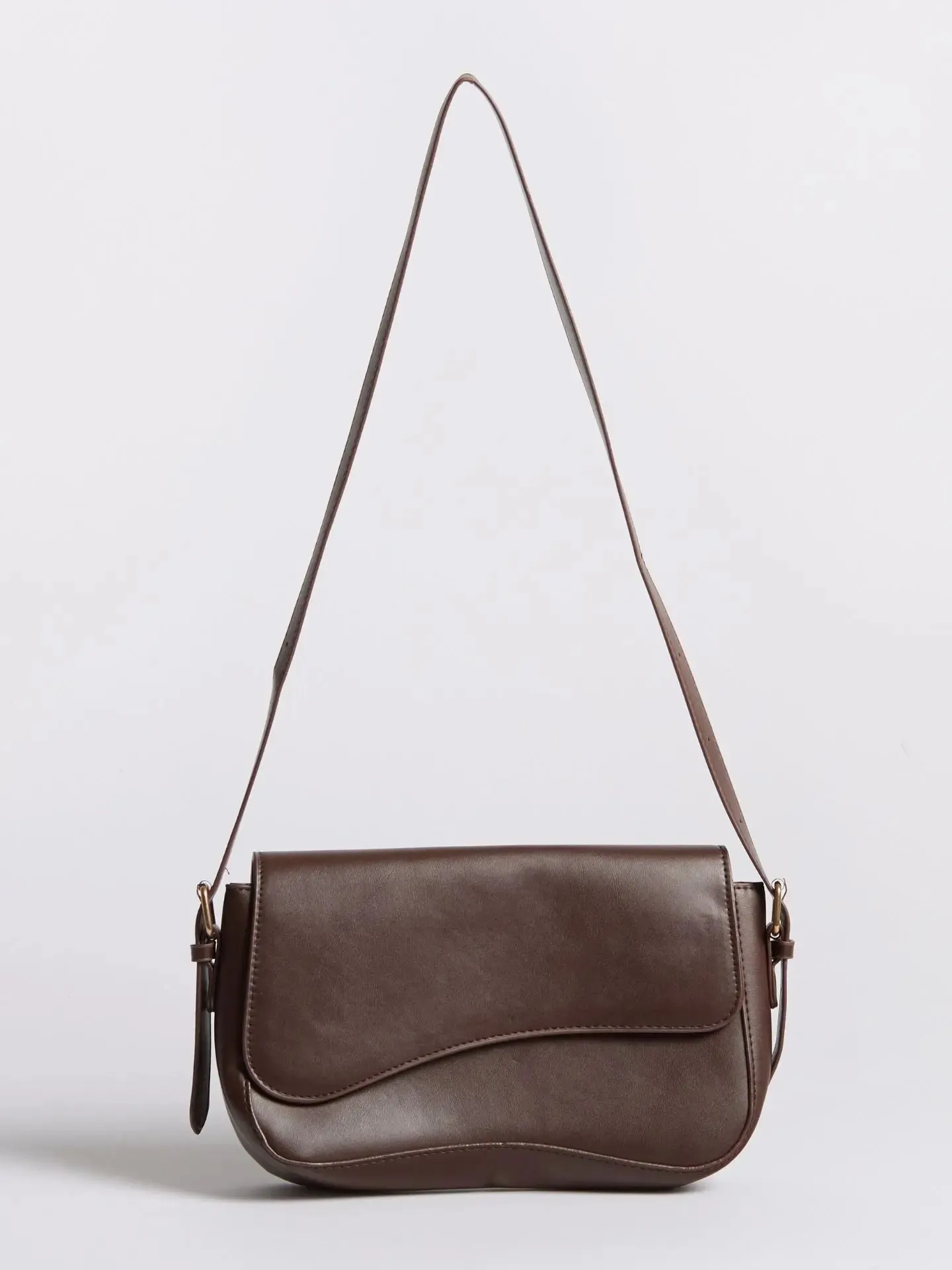 Gaby | Elegant Minimalist Black Leather Shoulder Bag