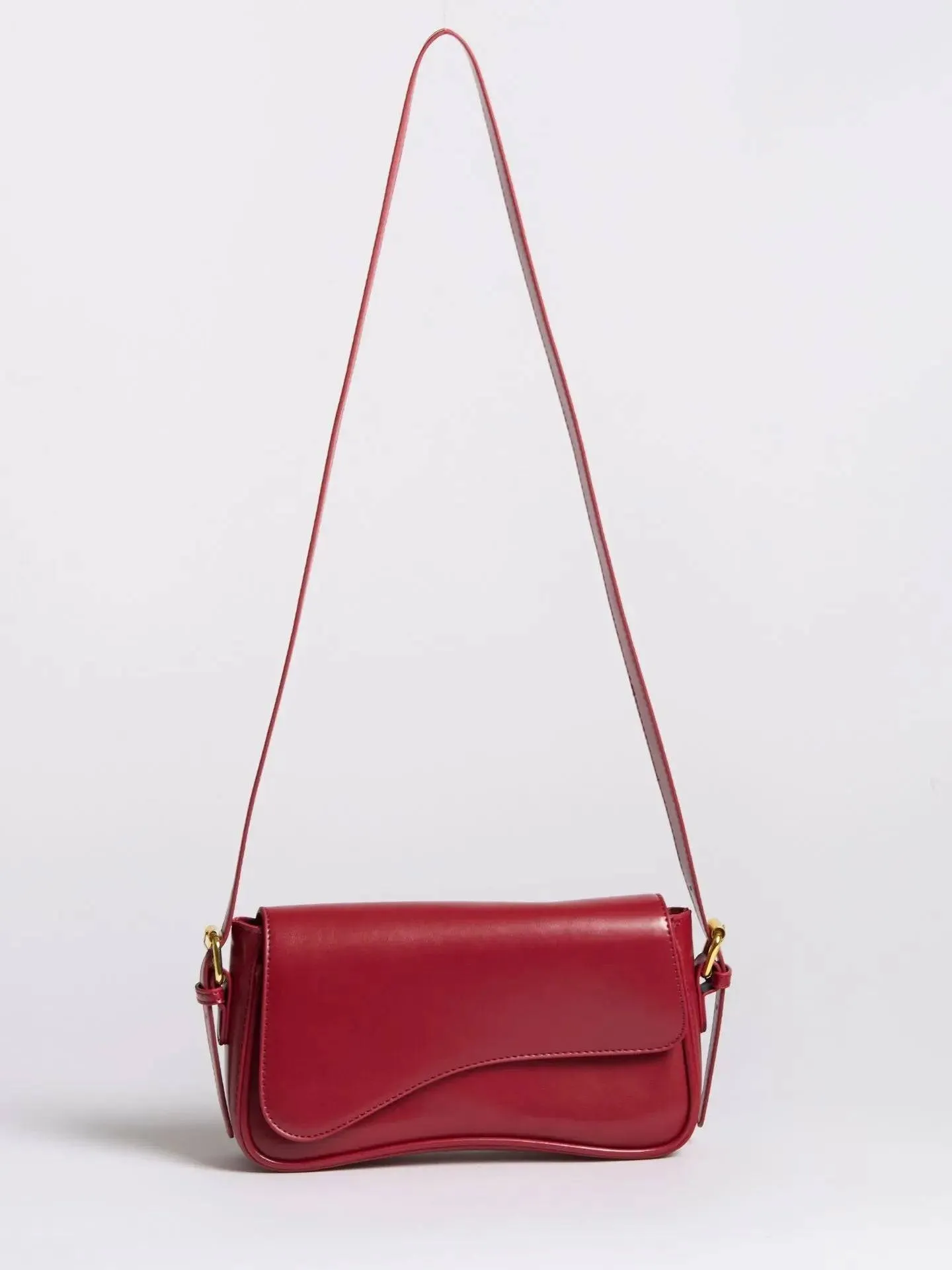 Gaby | Elegant Minimalist Black Leather Shoulder Bag