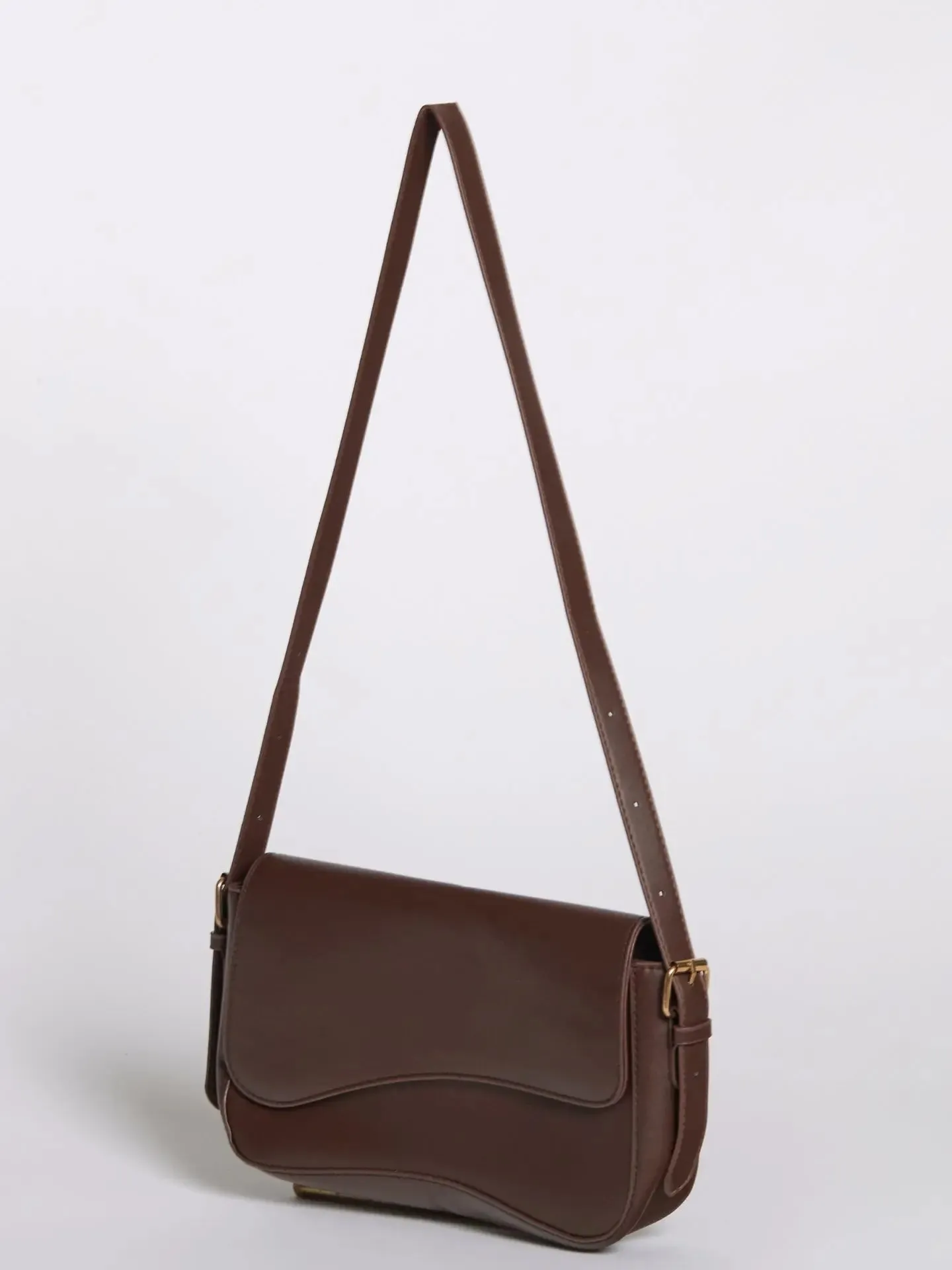 Gaby | Elegant Minimalist Black Leather Shoulder Bag