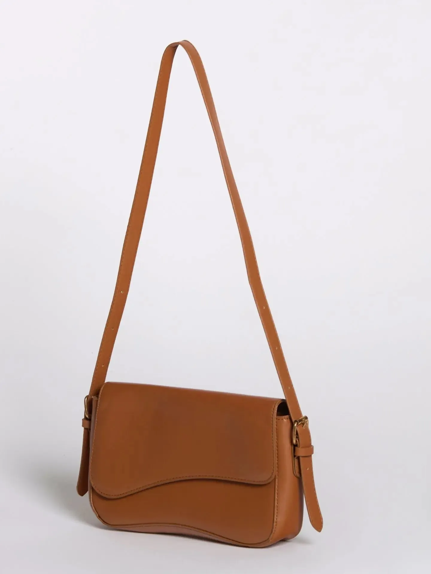 Gaby | Elegant Minimalist Black Leather Shoulder Bag