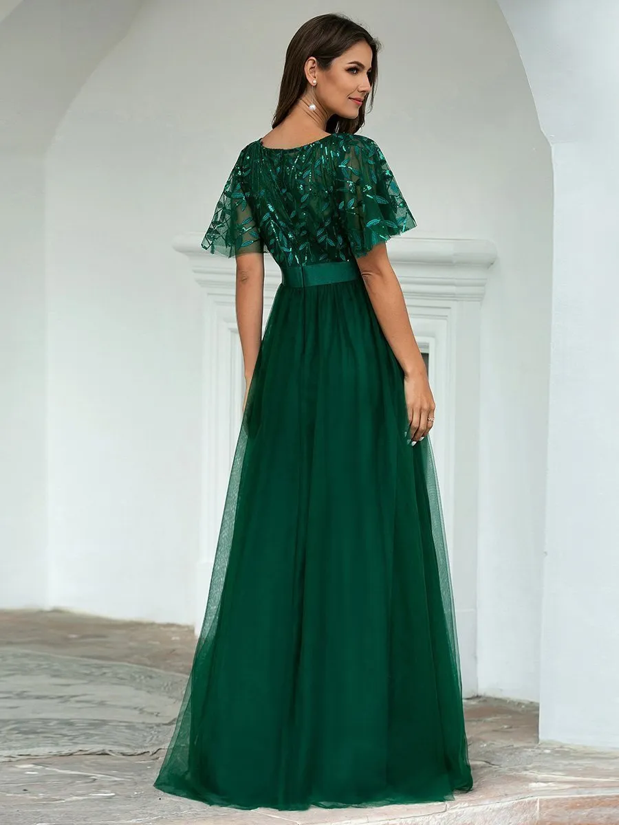 Georgia flutter sleeve evening dress in black s14 Express NZ wide