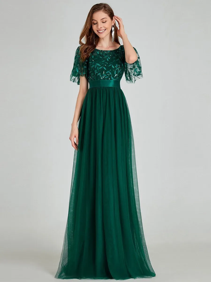 Georgia flutter sleeve evening dress in black s14 Express NZ wide