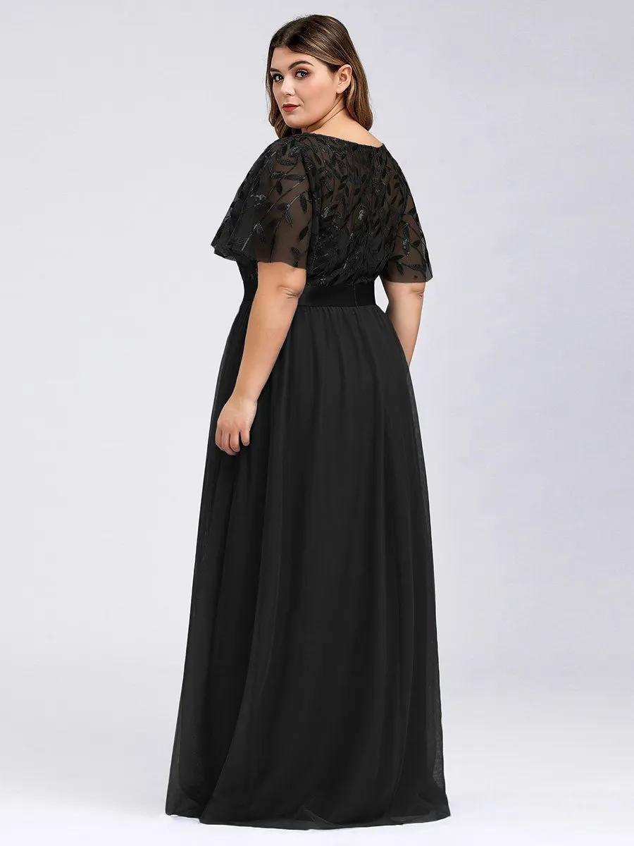 Georgia flutter sleeve evening dress in black s14 Express NZ wide
