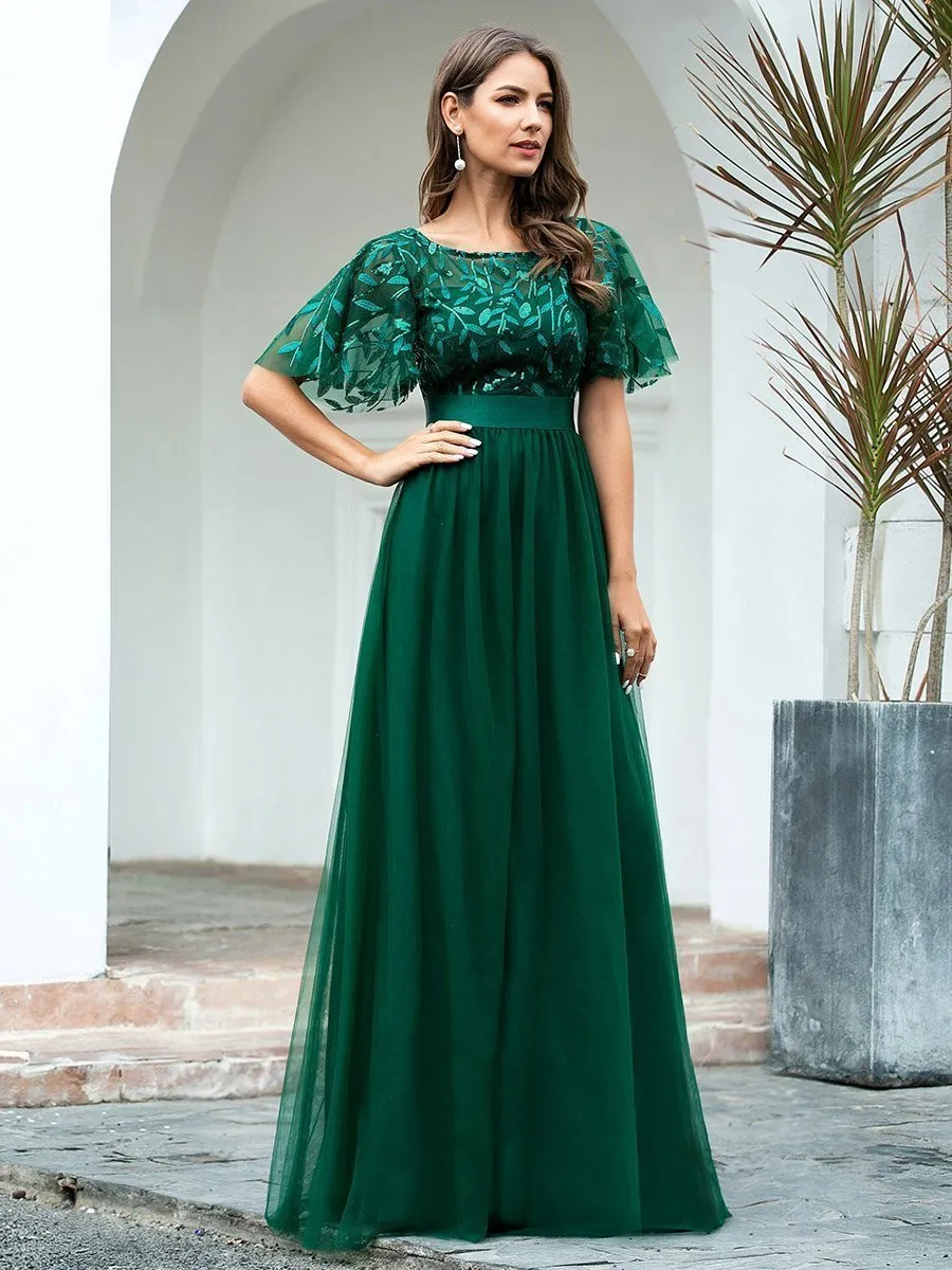 Georgia flutter sleeve evening dress in black s14 Express NZ wide