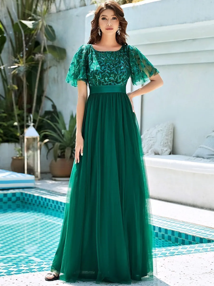 Georgia flutter sleeve evening dress in black s14 Express NZ wide