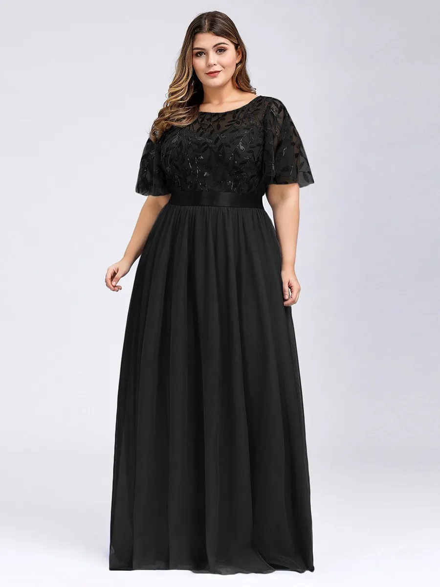 Georgia flutter sleeve evening dress in black s14 Express NZ wide