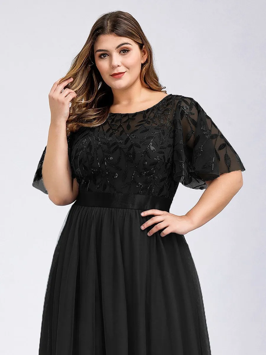 Georgia flutter sleeve evening dress in black s14 Express NZ wide