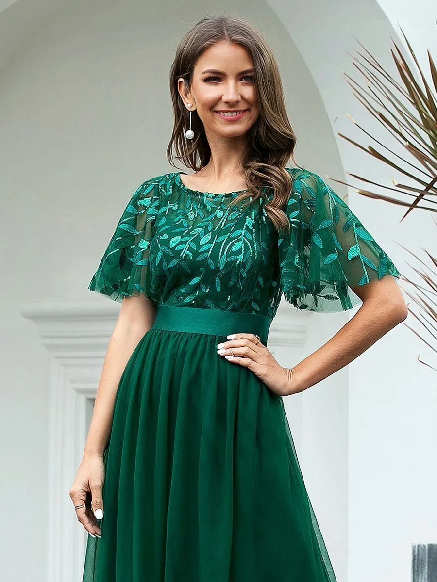 Georgia flutter sleeve evening dress in black s14 Express NZ wide