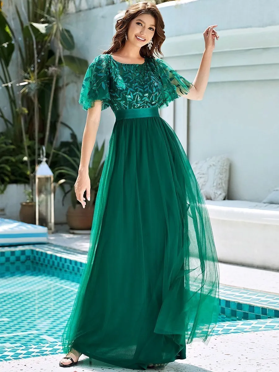Georgia flutter sleeve evening dress in black s14 Express NZ wide