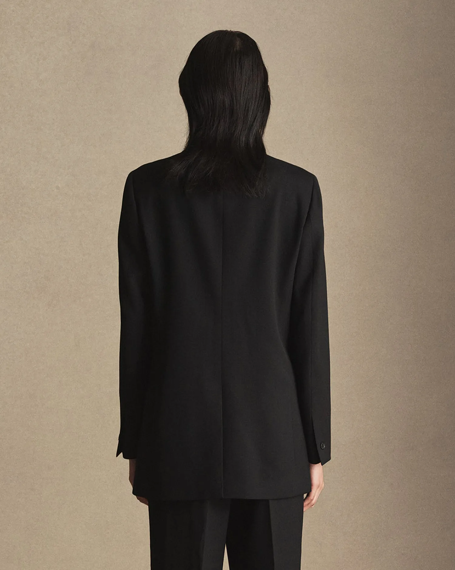 Georgia House Cut Blazer - Black Wool Twill