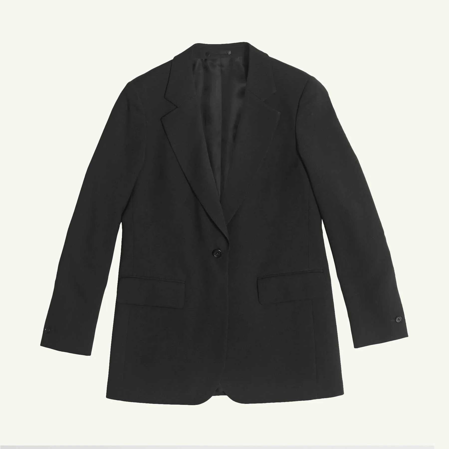 Georgia House Cut Blazer - Black Wool Twill