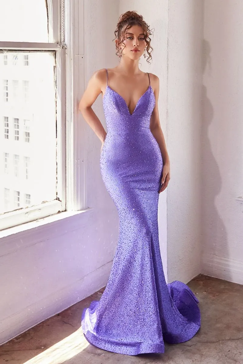GLITTER PRINTED FITTED DRESS CDKV1094