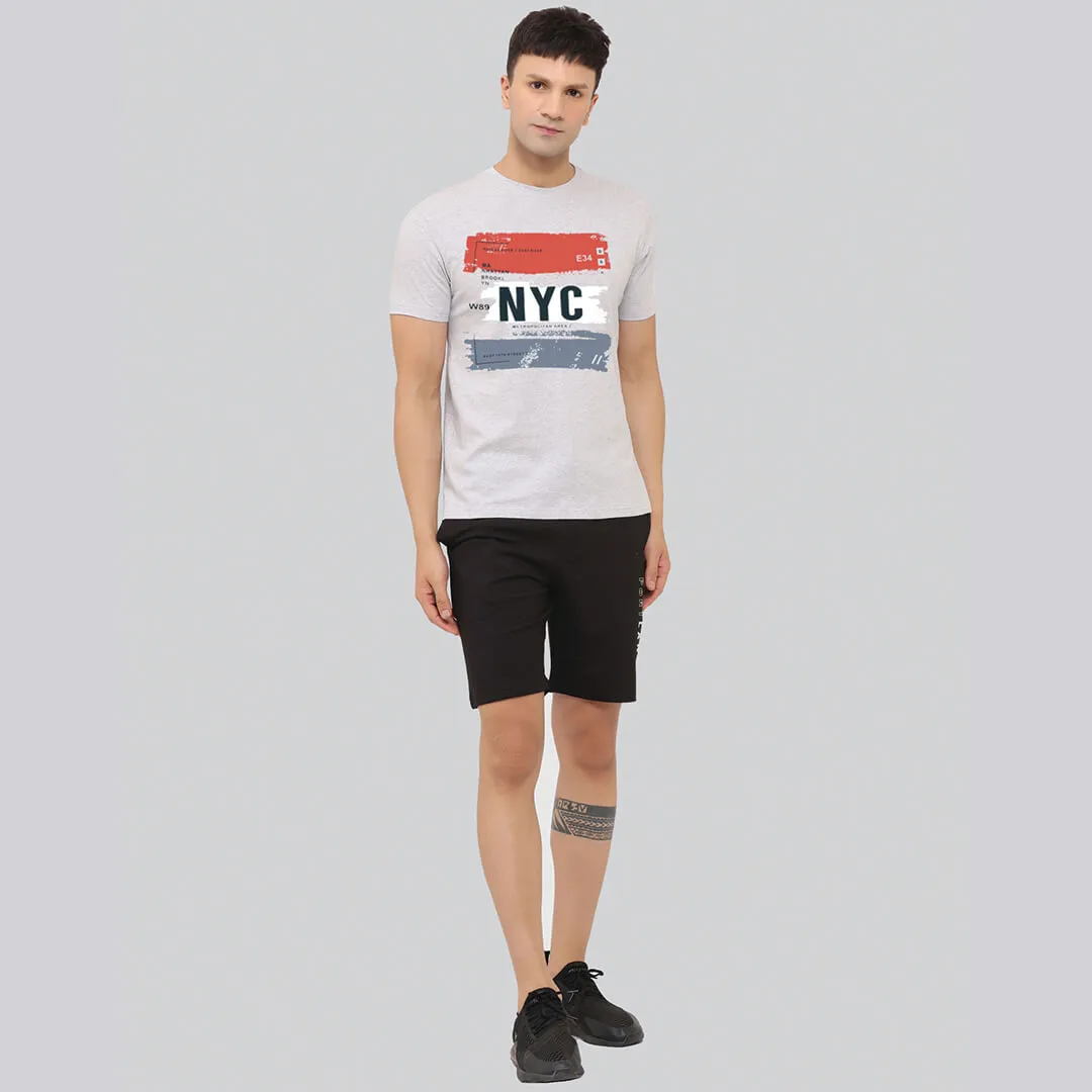 Graphic Printed T-shirt - Heather Grey