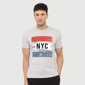 Graphic Printed T-shirt - Heather Grey
