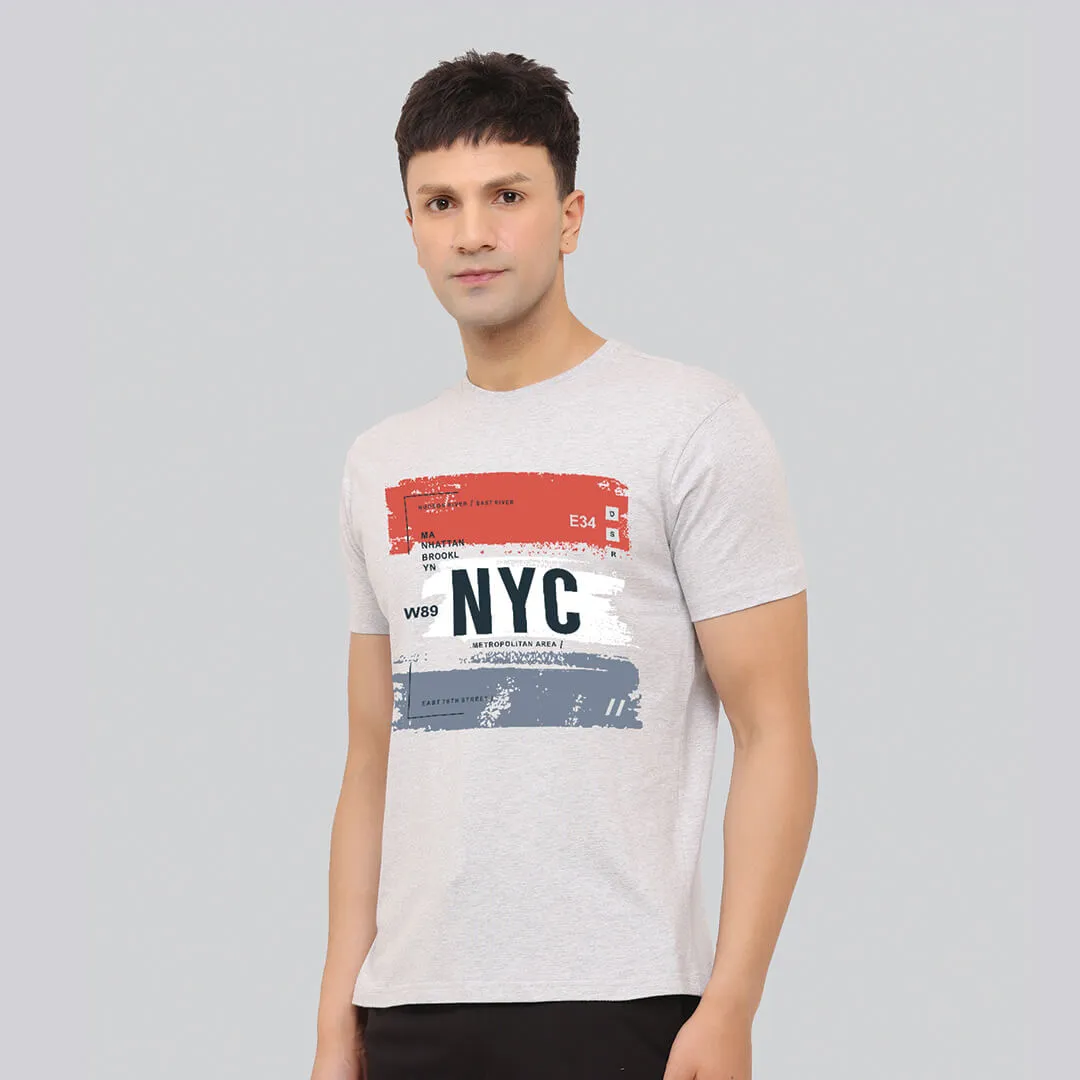Graphic Printed T-shirt - Heather Grey