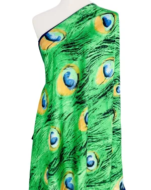 JC023332 Green-Multi Peacock Feather Scarf/Shawl