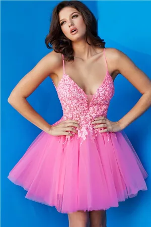 Jovani - 08273 - Floral Fit and Flare Cocktail Dress