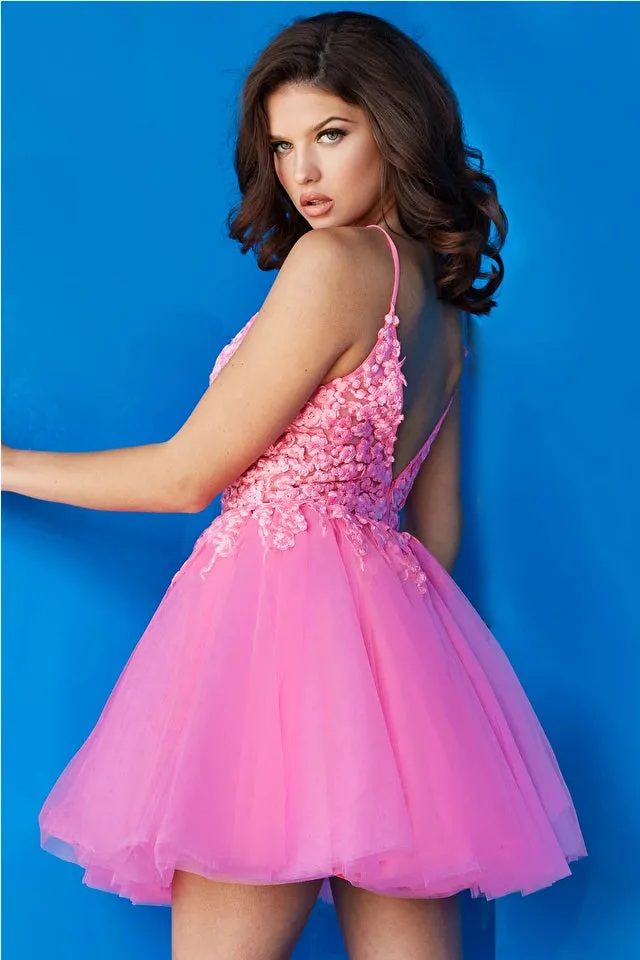 Jovani - 08273 - Floral Fit and Flare Cocktail Dress