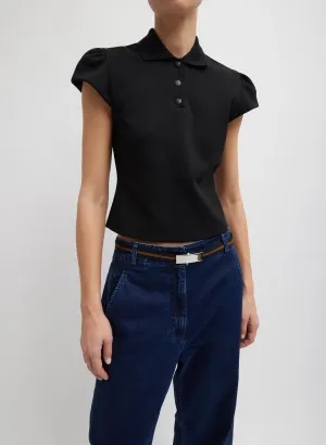 Luxe Pique Shrunken Polo Shirt