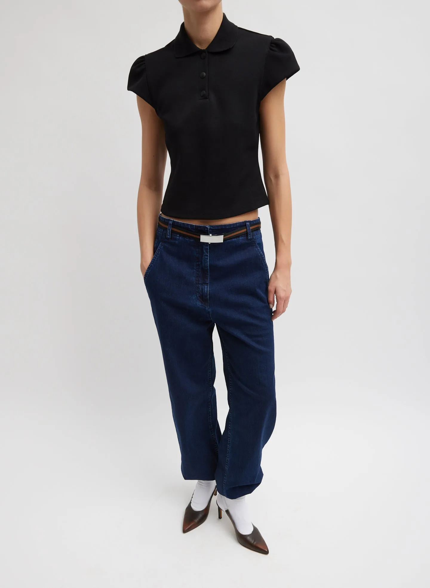 Luxe Pique Shrunken Polo Shirt