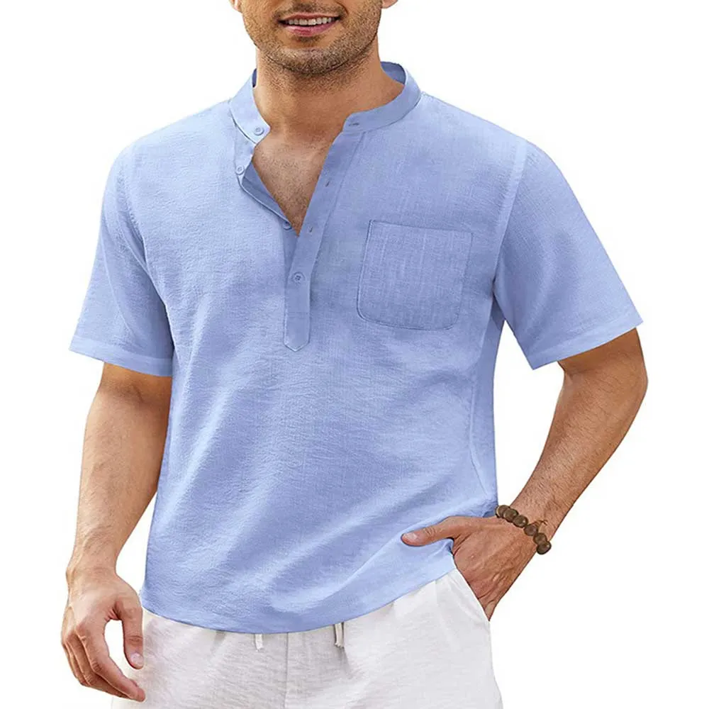 Men's Cotton Linen | Casual Short Sleeve Shirt