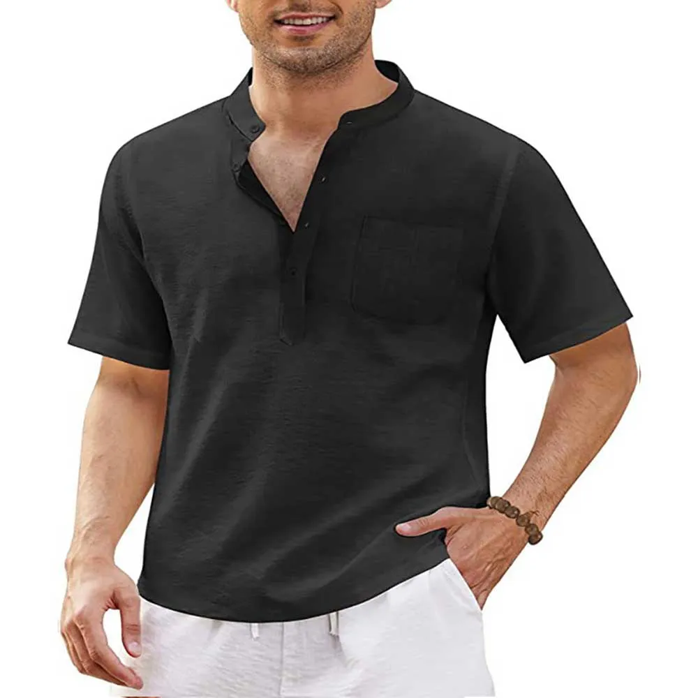 Men's Cotton Linen | Casual Short Sleeve Shirt