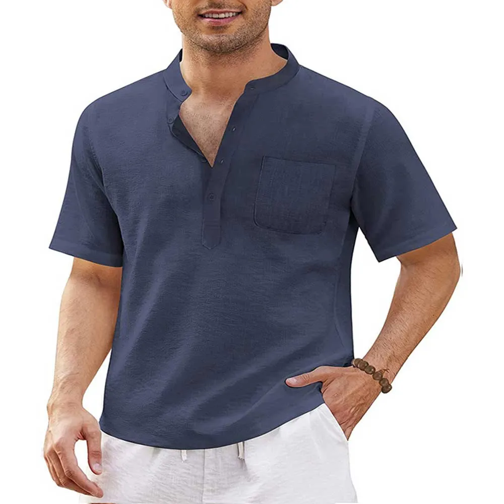 Men's Cotton Linen | Casual Short Sleeve Shirt