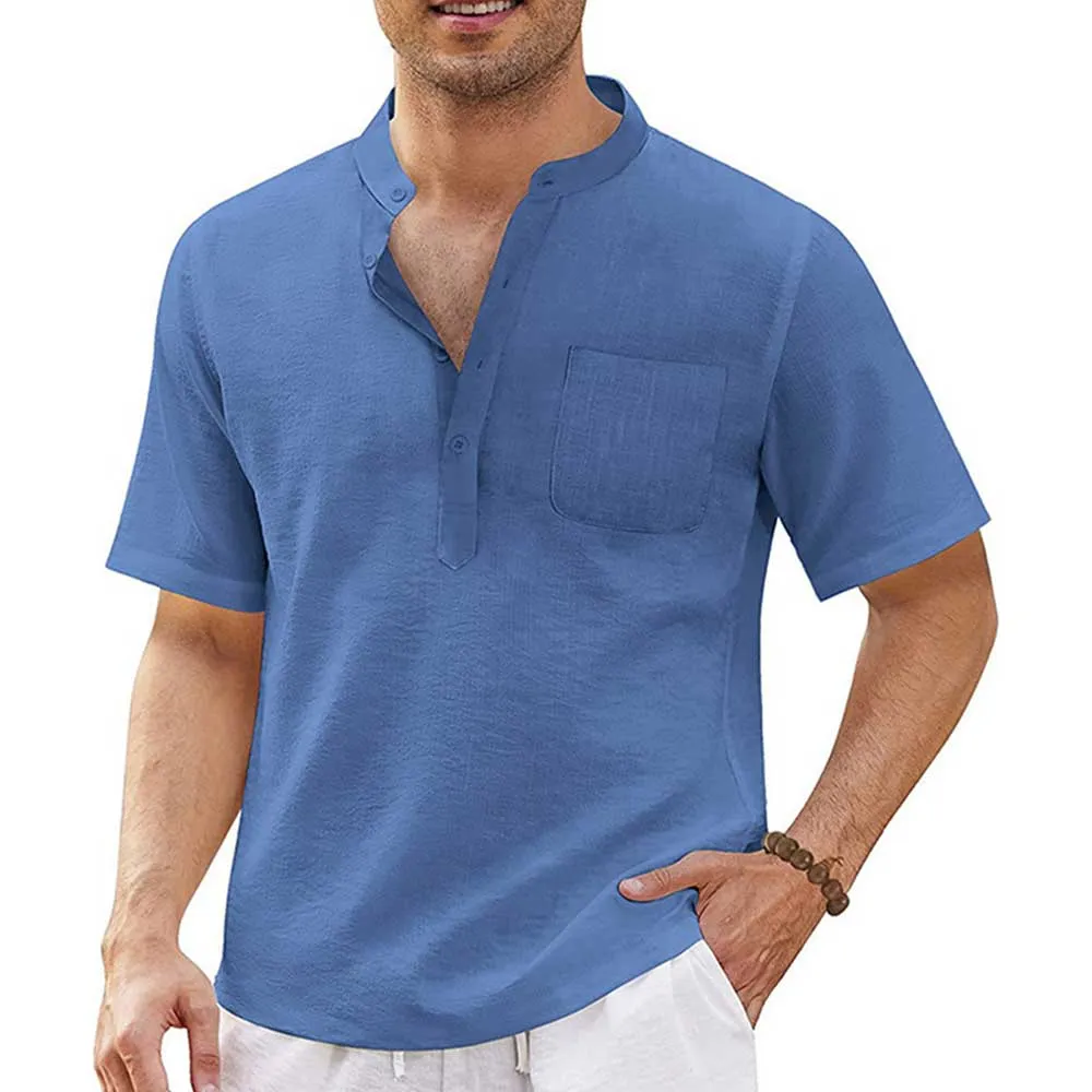 Men's Cotton Linen | Casual Short Sleeve Shirt