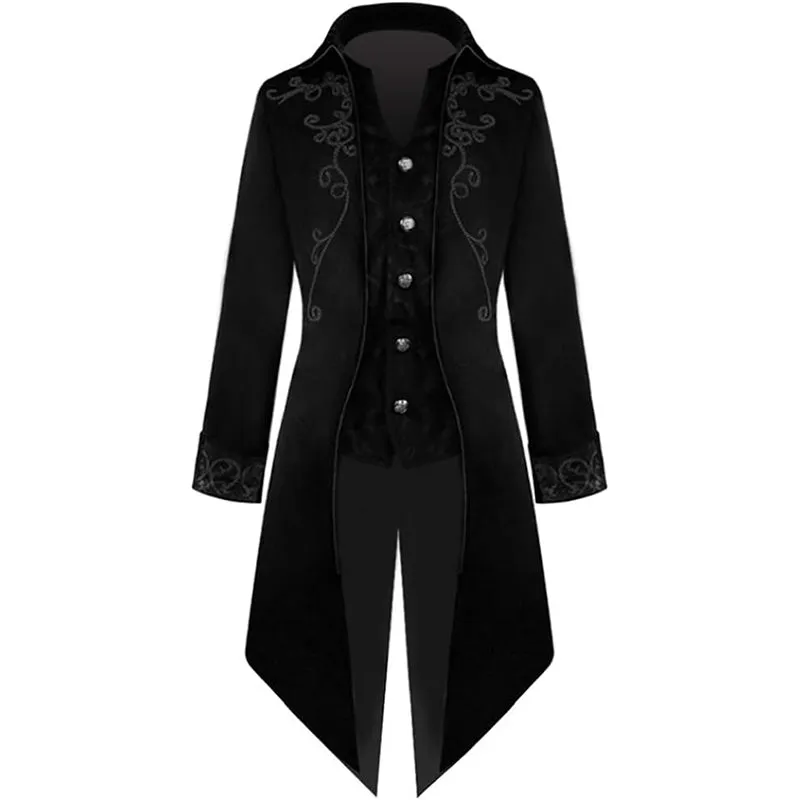 Men's Steampunk Vintage Tailcoat Gothic Victorian Frock Coat Halloween Costume
