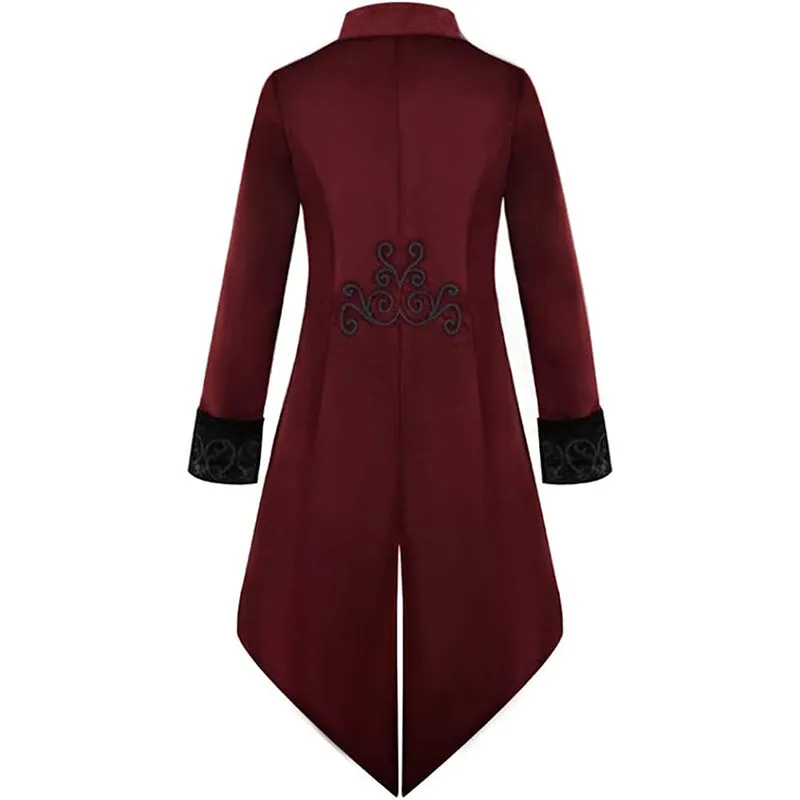 Men's Steampunk Vintage Tailcoat Gothic Victorian Frock Coat Halloween Costume