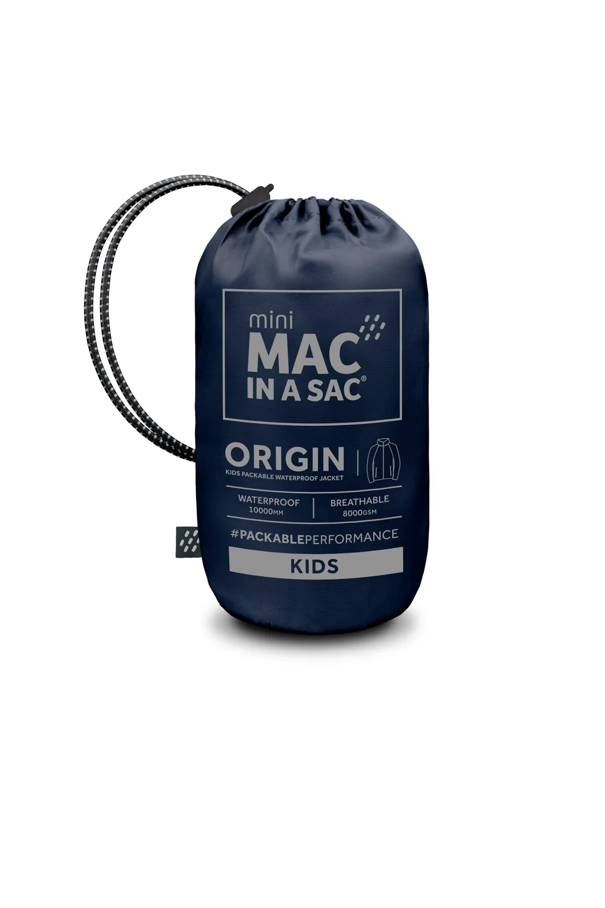 Origin Mini Packable Waterproof Kids Jacket - Navy