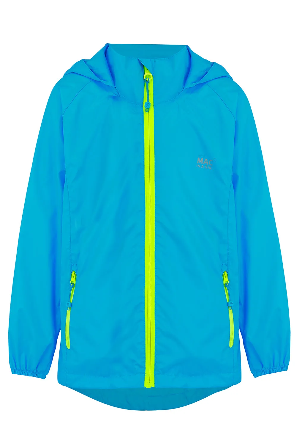 Origin Mini Packable Waterproof Kids Jacket - Neon Blue