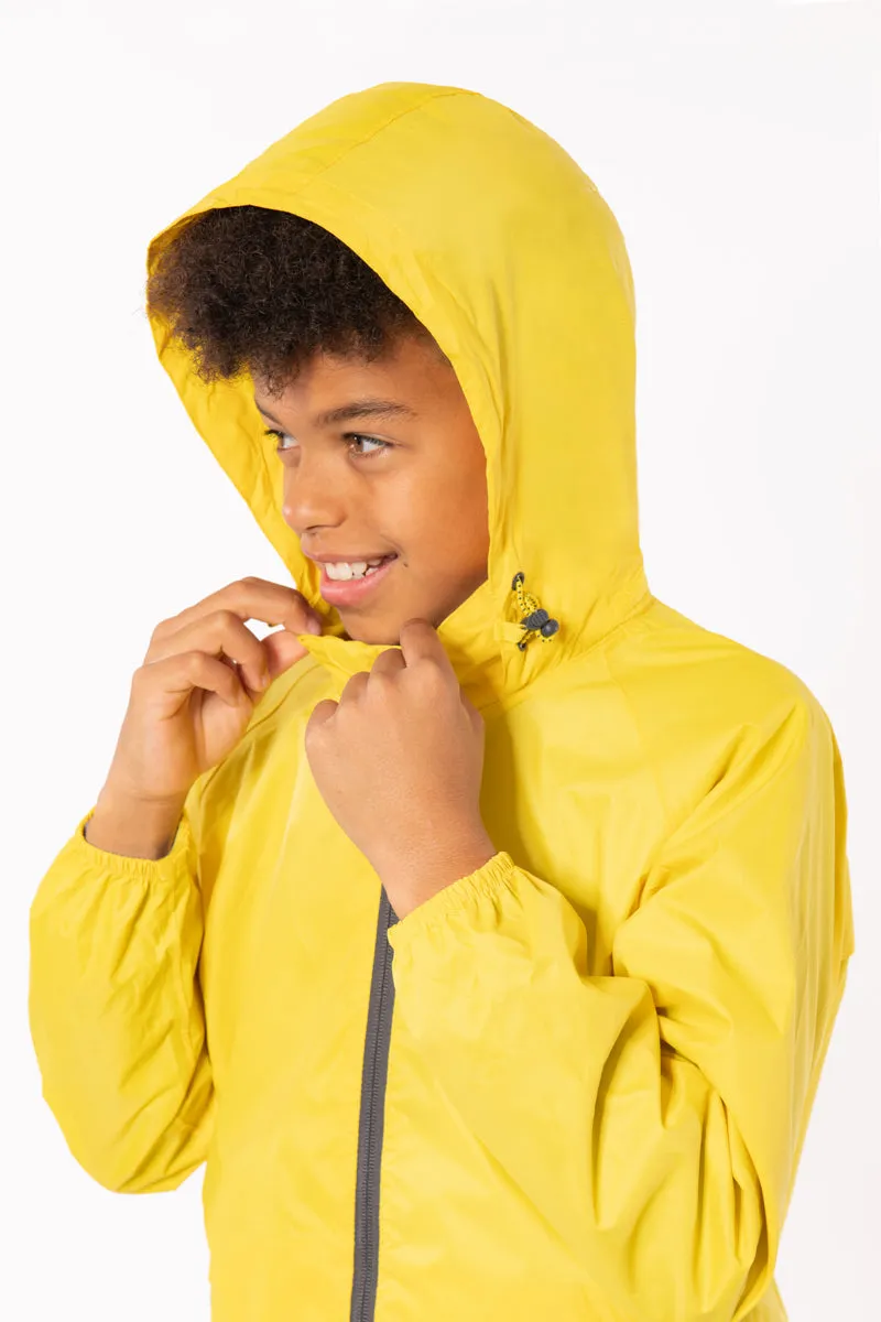 Origin Mini Packable Waterproof Kids Jacket - Yellow