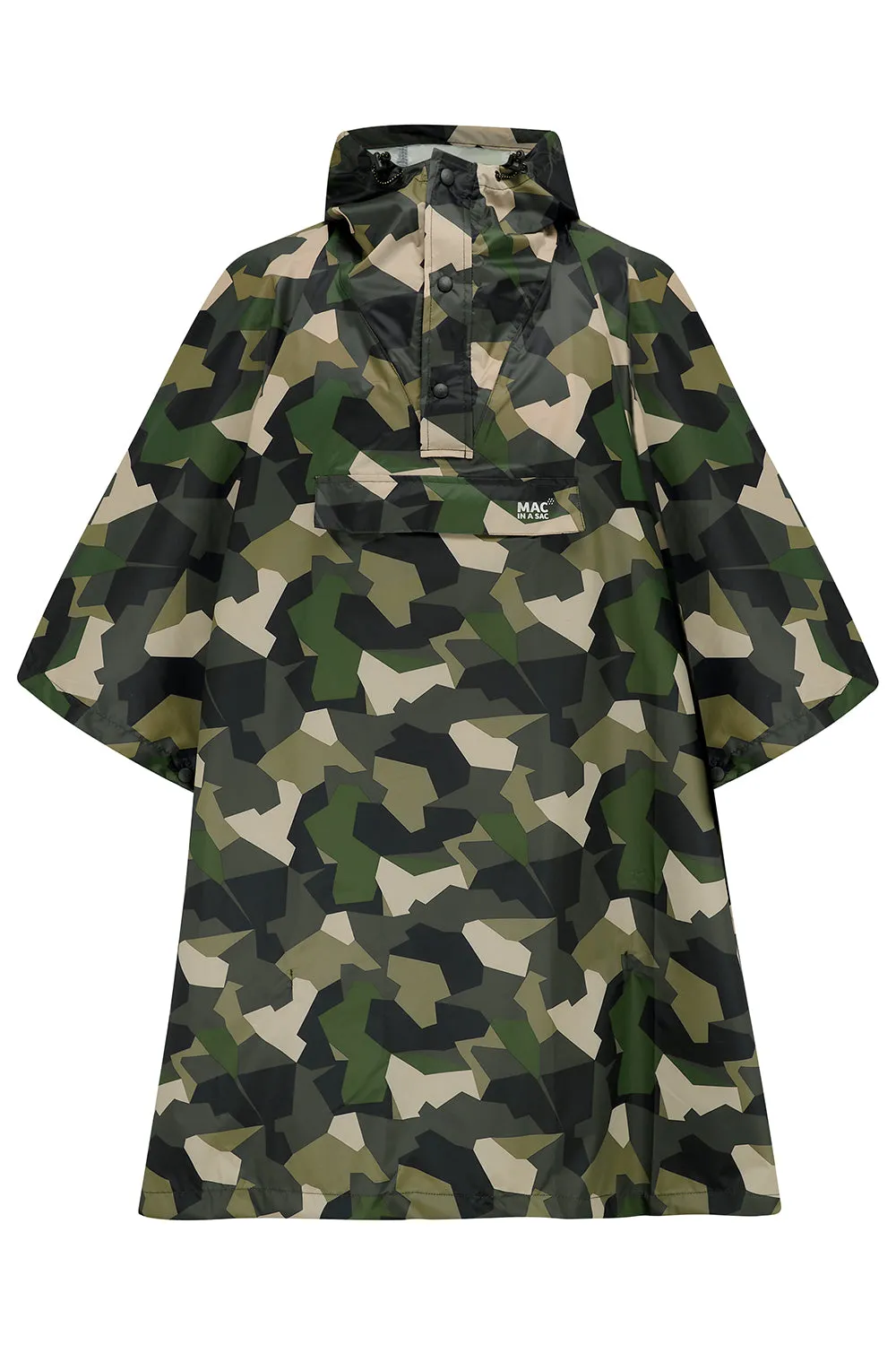 Poncho Packable Waterproof Cape - Green Camo