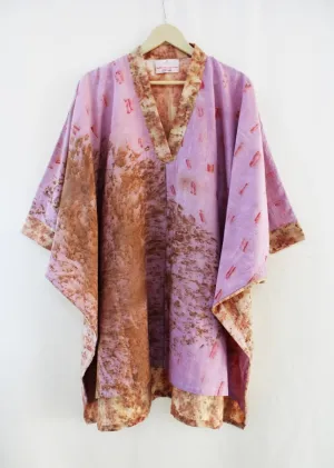 Sakura Handwoven Organic Cotton Kimono Tunic- Pink, Yellow