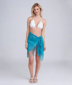 San Remo Beaded Sarong - Sea Green