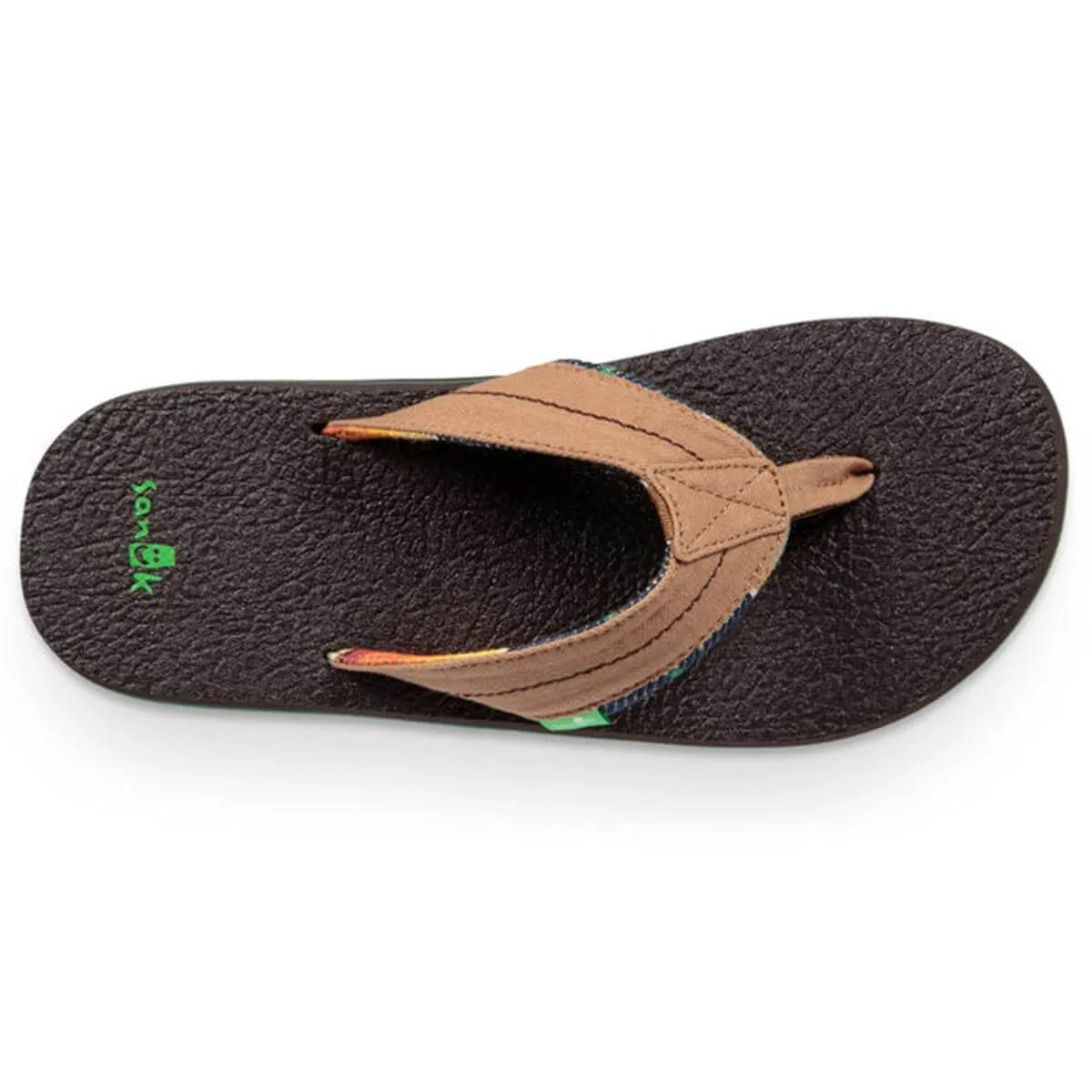 Sanuk Men's Flip Flops - Beer Cozy 2 TX Sandals Tan/Blanket | 1102480-TBLN
