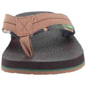 Sanuk Men's Flip Flops - Beer Cozy 2 TX Sandals Tan/Blanket | 1102480-TBLN